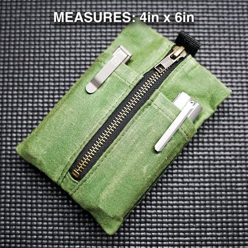 EDC Canvas Pouch, Pocket Organizer, Mighty Pouch for Men, EDC Bags with Velcro, Small Tool Pouch, Utility Pouch for Multitools, Waxed Compact Organizer