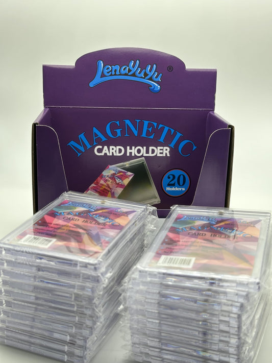 lenayuyu Pack of 20 One Touch Magnetic Card-Holders,35pt Magnetic Card Holder Cases 20ct,Sized to fit Standard Size Cards Storage and Display, Protect Sports Cards