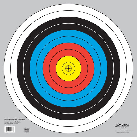 60 cm Bullseye Longbow Targets for Archery & Shooting - Available in 4, 10, 25, & 100 Packs