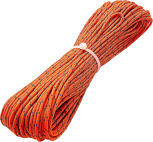 1.8mm Fluorescent Reflective Guyline Tent Rope Camping Cord Paracord,65 Feet