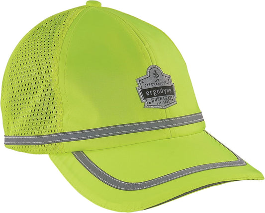 Ergodyne mens High Visibility, Reflective Hat Cap, Lime, One Size US