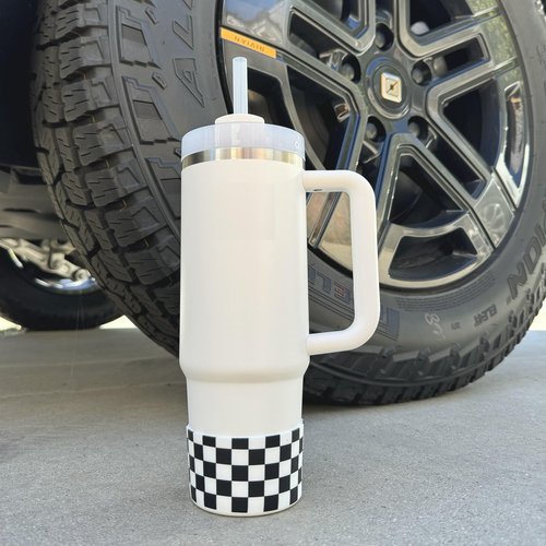 REUZBL Checker Silicone Bottle Boot Sleeve for Stanley Tumblers 20-40oz, Hydro Flask Tumblers, Simple Modern Tumblers, Iron Flask Tumbler, Similar Tumblers, Tumbler Water Bottle Accessory