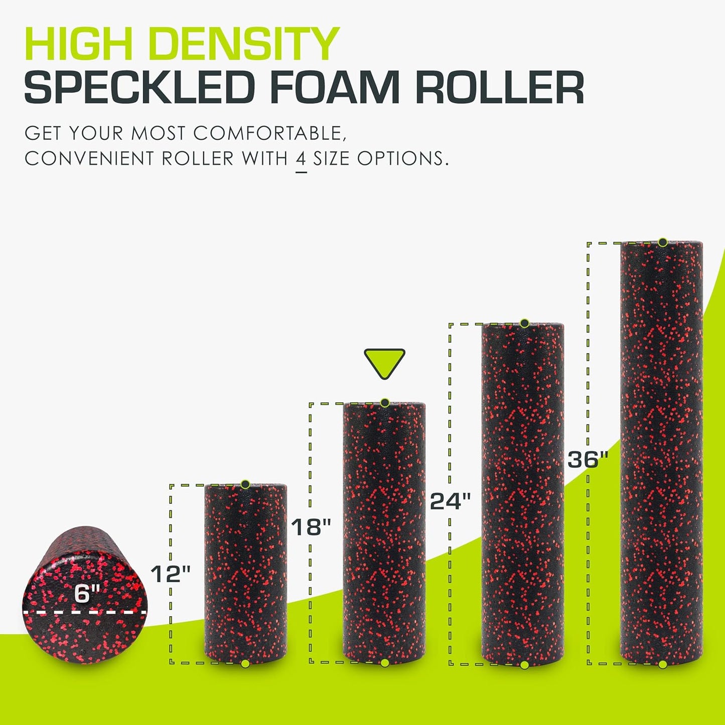 ProsourceFit High Density Foam Rollers 36 - inches Long, Firm Full Body Athletic Massage Tool for Back Stretching, Yoga, Pilates, Post Workout Muscle Recuperation, Black