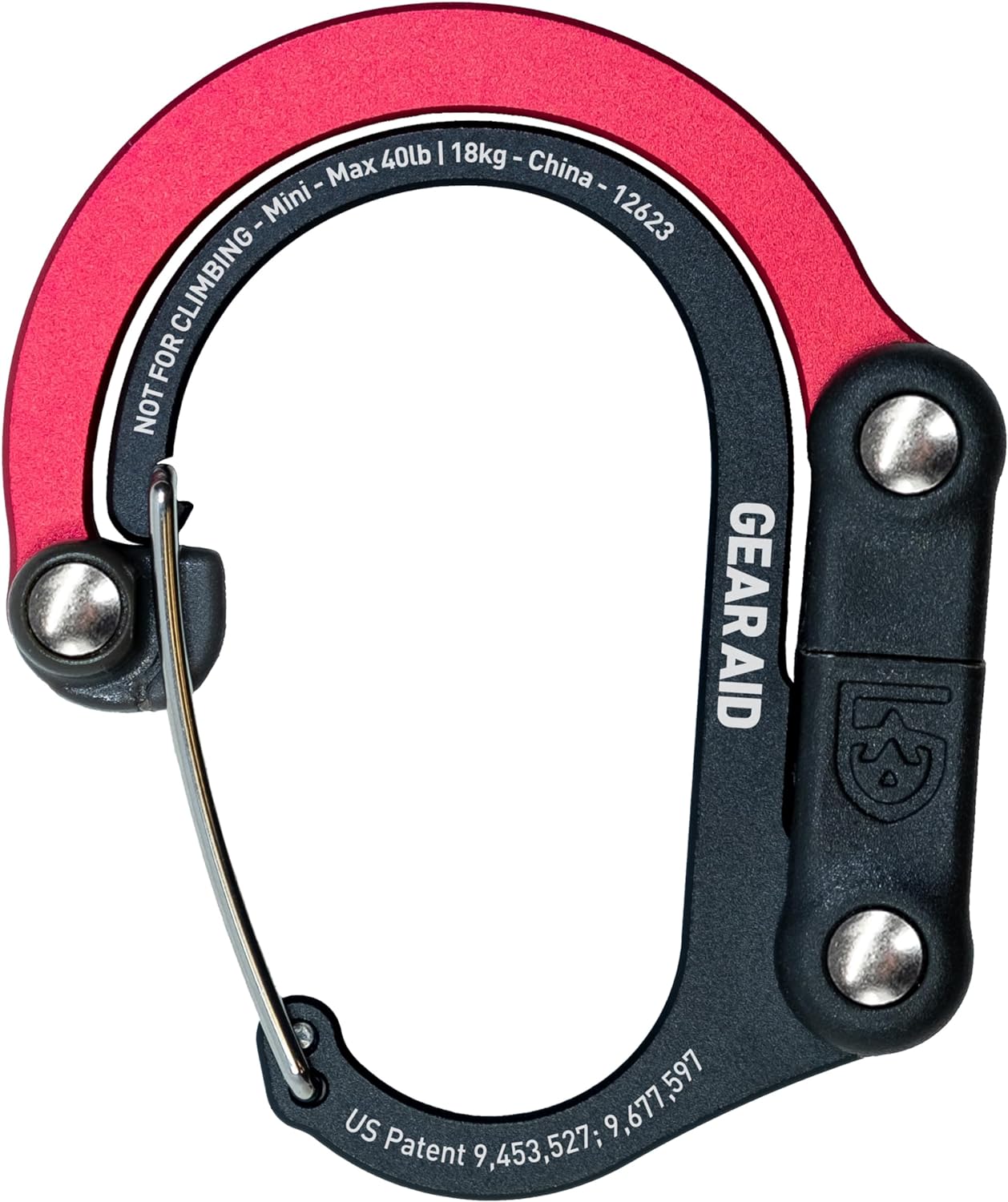 GEAR AID HEROCLIP (Mini) Carabiner Gear Clip and Hook, for Hanging Bags, Purses, Lanterns, Strollers, Tools, Helmets, Water Bottles, and More