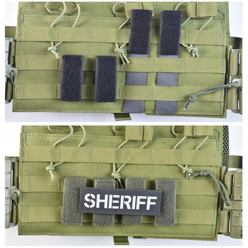 BSGB 6PCS Hook and Loop Adapter Strips for Tactical Vest, Morale Patches, Functional Patch Panel, Molle Strips Attachment for ID Badges and Insignia (Green)
