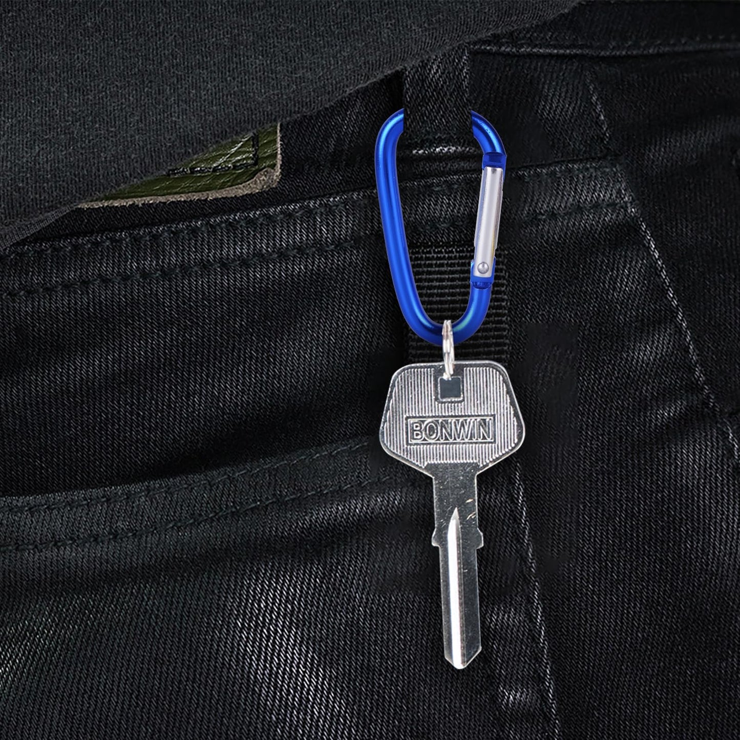 40 Pack 2" Aluminum Carabiner Clip D Ring Carabiners Small Carabiner Keychain Spring Snap Hooks, Mini Carabiner Clip Set for Keys, Dog Leash, Camping Hiking Accessories