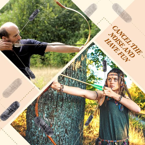 Wettarn 8 Pcs Otter Hide Bow String Silencer, Dampener Compound Bow String Accessories, Suitable for Recurve Traditional Hunting Shock Absorption