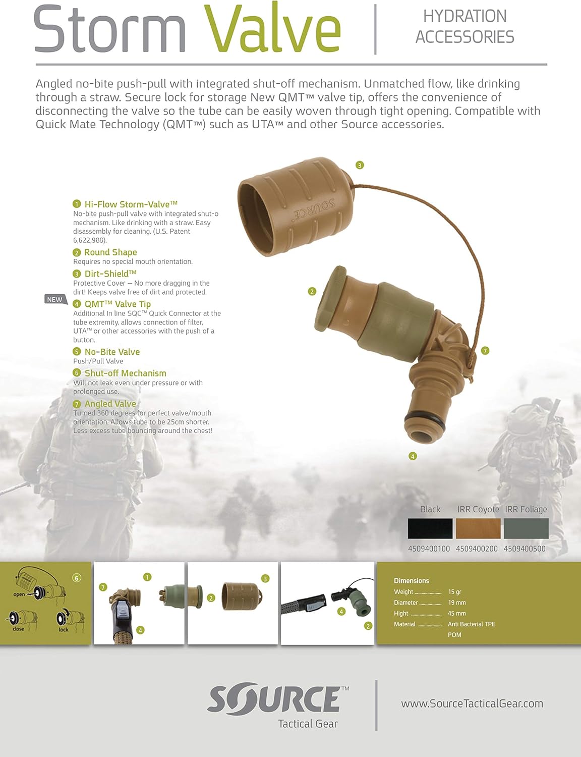 Source Tactical Storm Non-Bite Hydration Valve Kit
