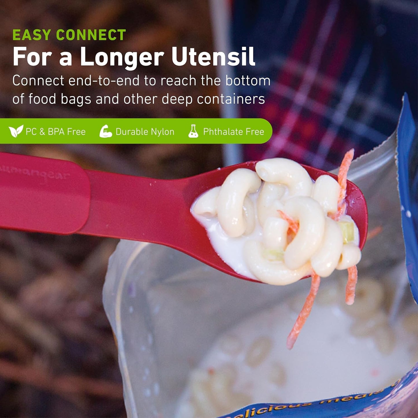 GoBites Duo Travel Silverware Set - Full Size Portable Fork & Spoon, BPA-Free, Food-Safe Utensils