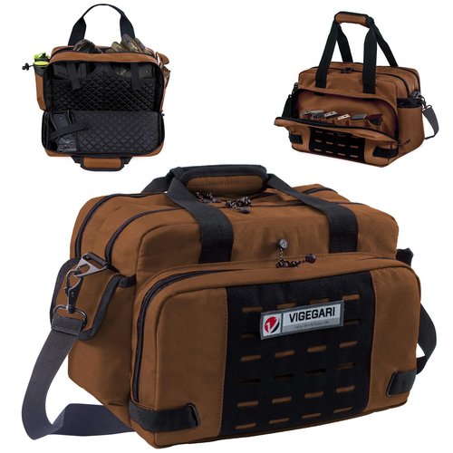 VIGEGARI Pistol Range Bag Shooting, Gun Bag for Pistols, Gun Case for Handguns, Ammo Bag, Gun Case for Handguns, Tactical Range Bag, Gun Carrying Bag, Gun Range Accessories, Triple-Compartment