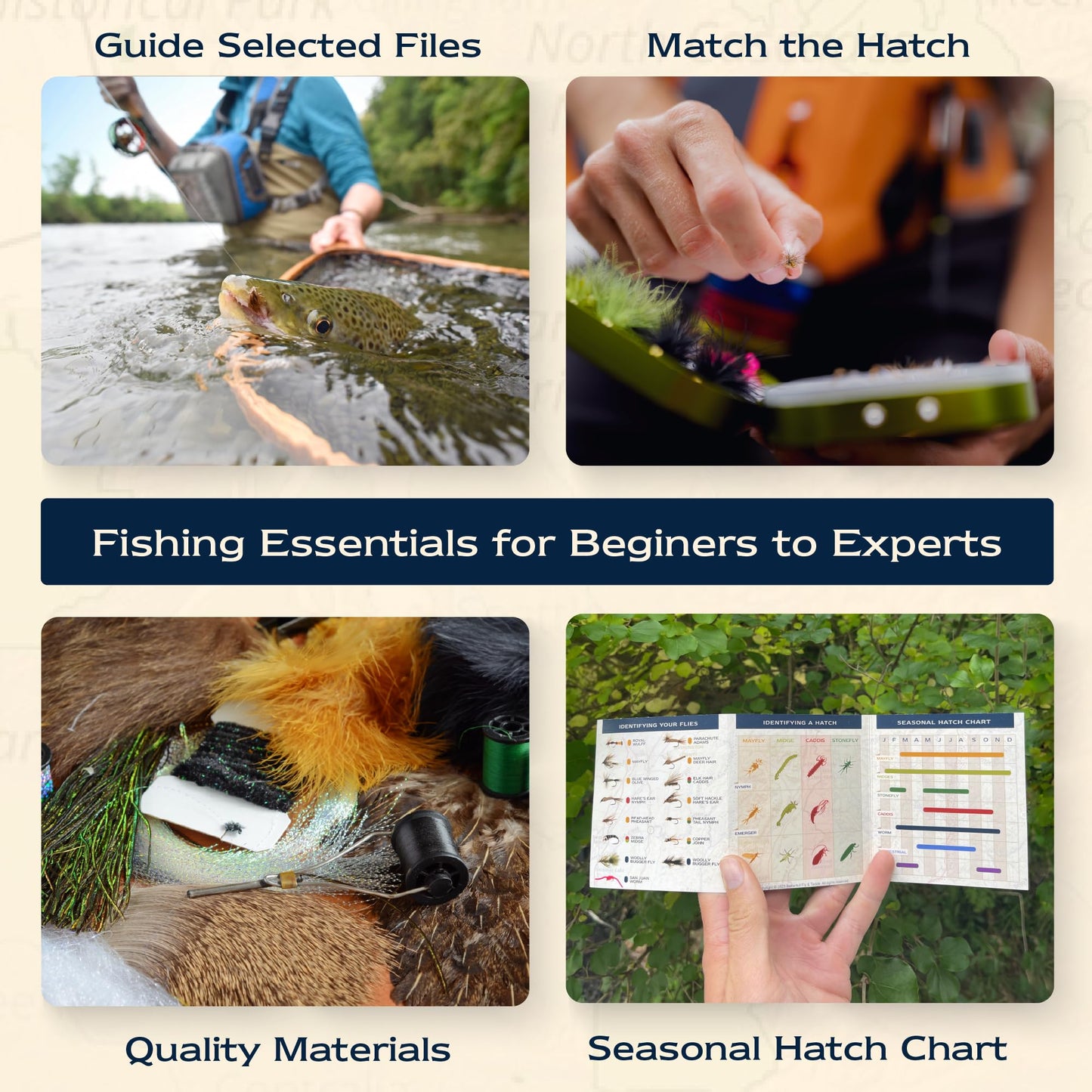Fly Fishing Flies - Fly Fishing Accessories - Fishing Kit, Trout Lures, Topwater Bass Lures, Popper Fishing Lure, Freshwater Fishing Lures, Gear (Fly Box Plus 30 Premium Hand Tied Dry and Wet Flies)