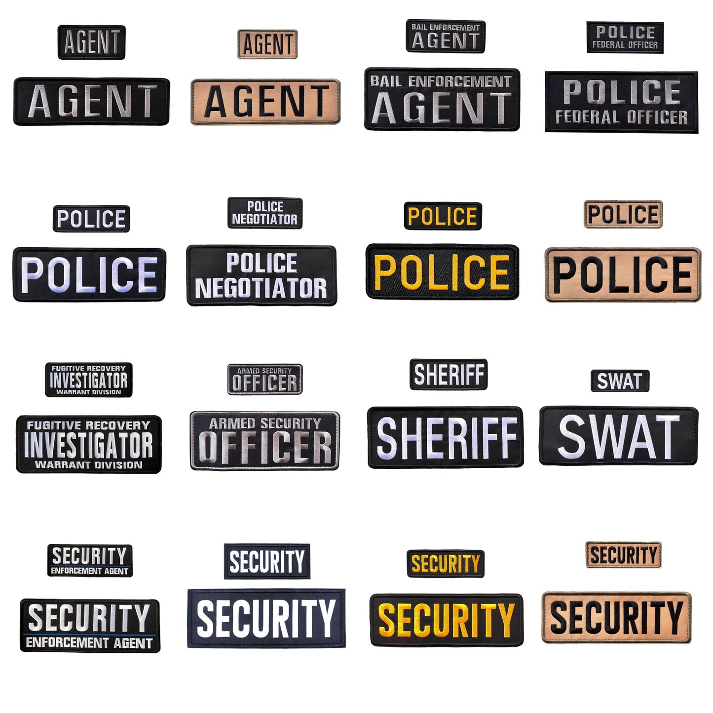 Guokuai Yellow Security Embroidered Military Tactical Patches with Hook and Loop, for Officer Guard Uniforms Vest, Jacket, Carrier, Hat