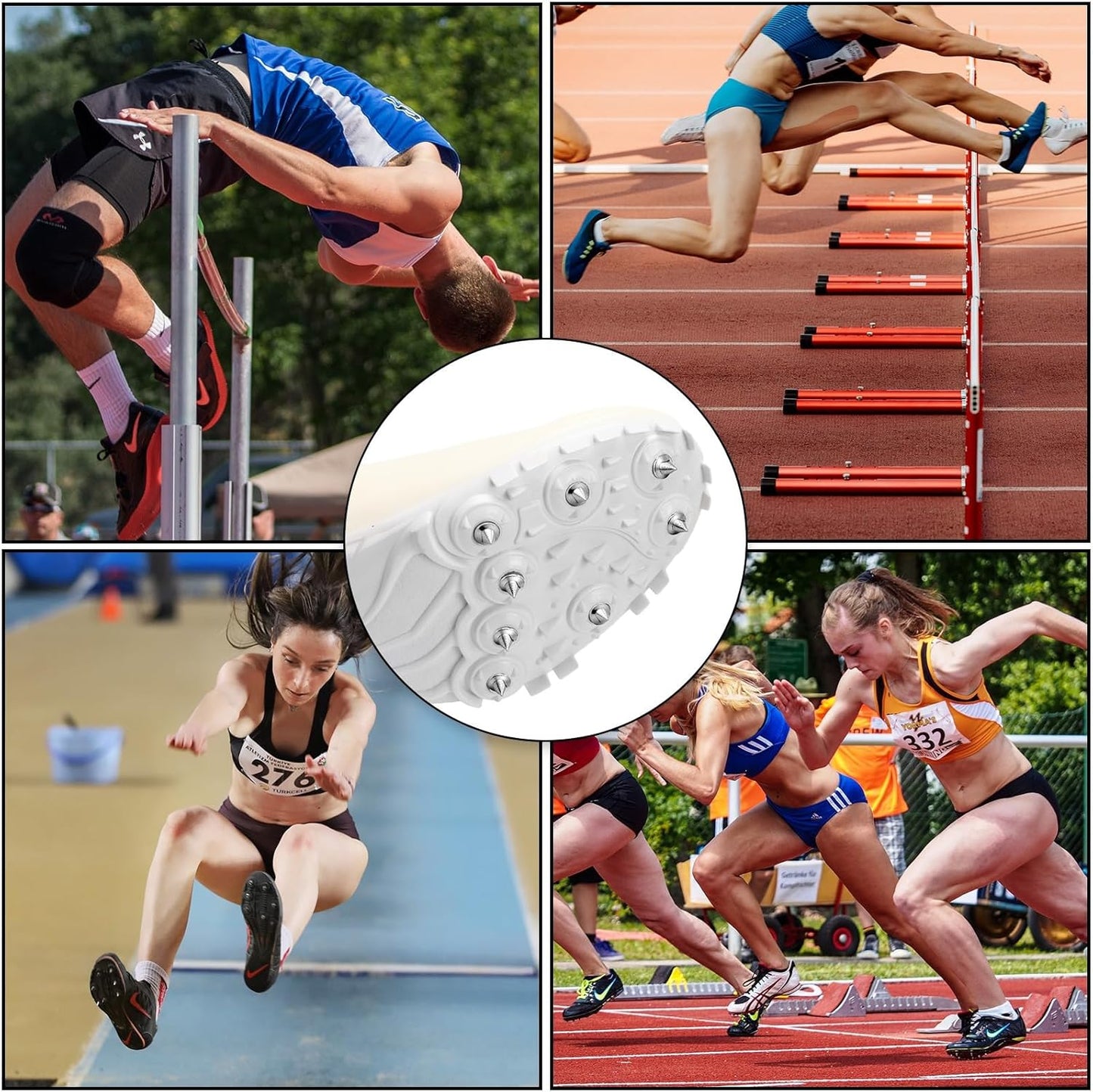 AUGSUN 120pcs Stainless Steel Track and Cross Country Spikes with Spike Wrench, Replacement Spikes for Sprint Sports Short Running Shoes