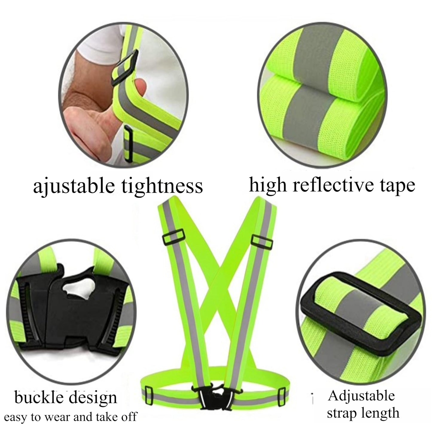 K-FINE Running Vest for Women and Men Reflective Vest Reflective Running Equipment Include Gear,Belt and 2 Armbands Reflector Runner Vest for Biking or Walking at Night