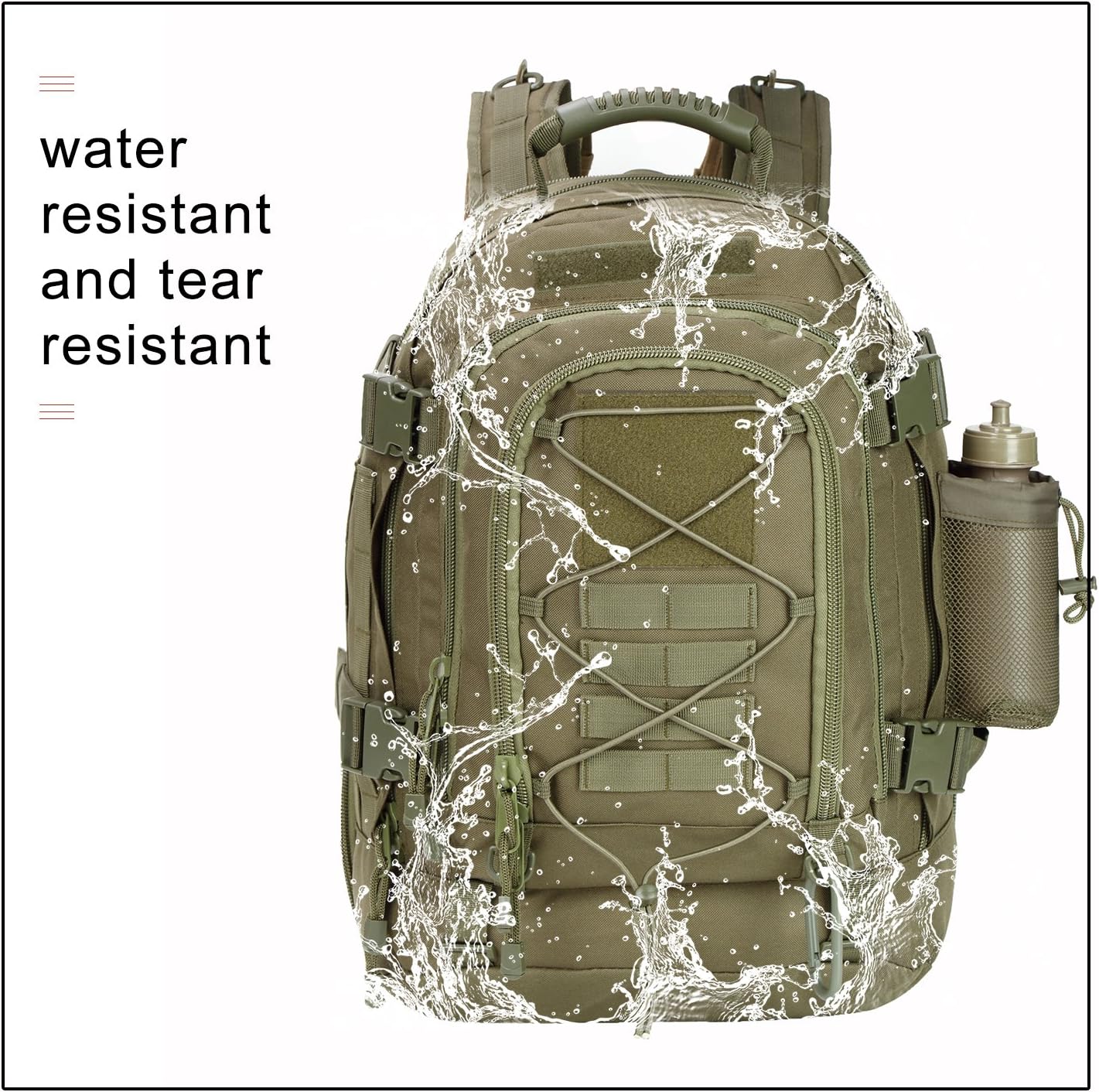 Greencity 3 Day Tactical Backpack Large Capacity Army Molle Bag Expandable Hiking Camping Hunting