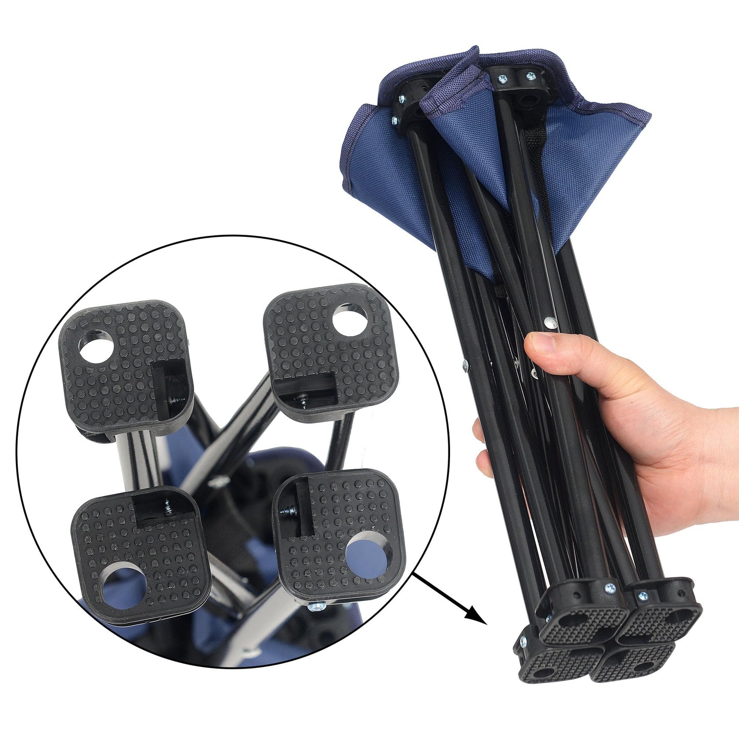 Wind Tour Portable Folding Camping Stool Outdoor Camping Lightweight Samll Chair for Fishing Hiking Gardening and Beach with Carry Bag (Blue)