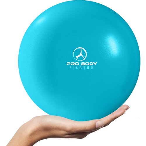 ProBody Pilates Ball 9 Inch - Small Exercise Ball for Between Knees or Barre, Core, Ab Workouts, Yoga, & Physical Therapy, Stability Ball (Sky)