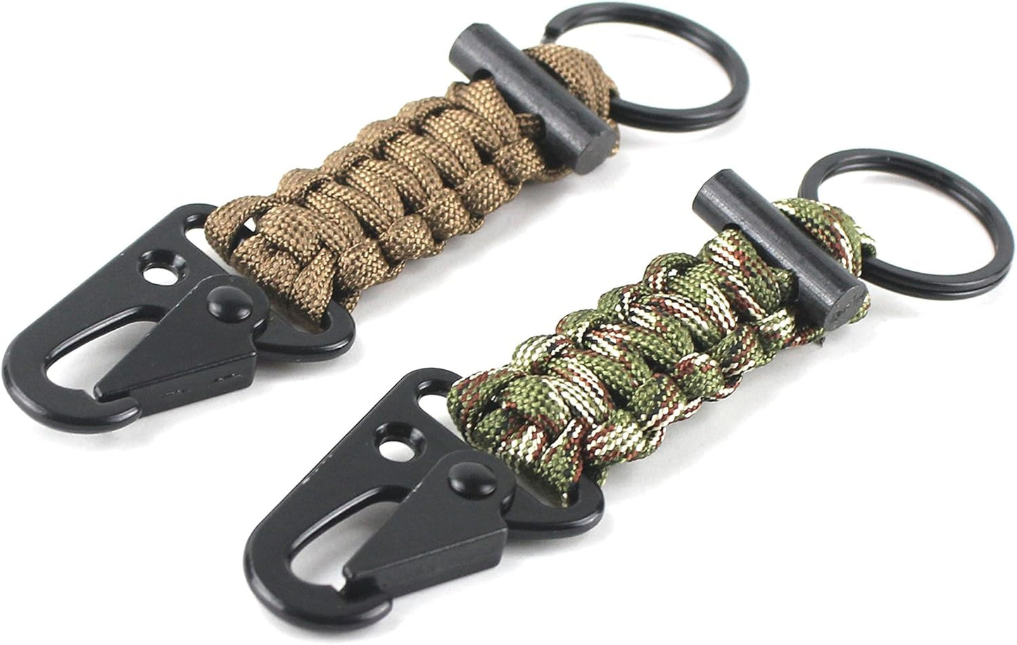 Paracord Keychain Carabiner 2PCS Pack Survival Paracord Lanyard with Fire Starter
