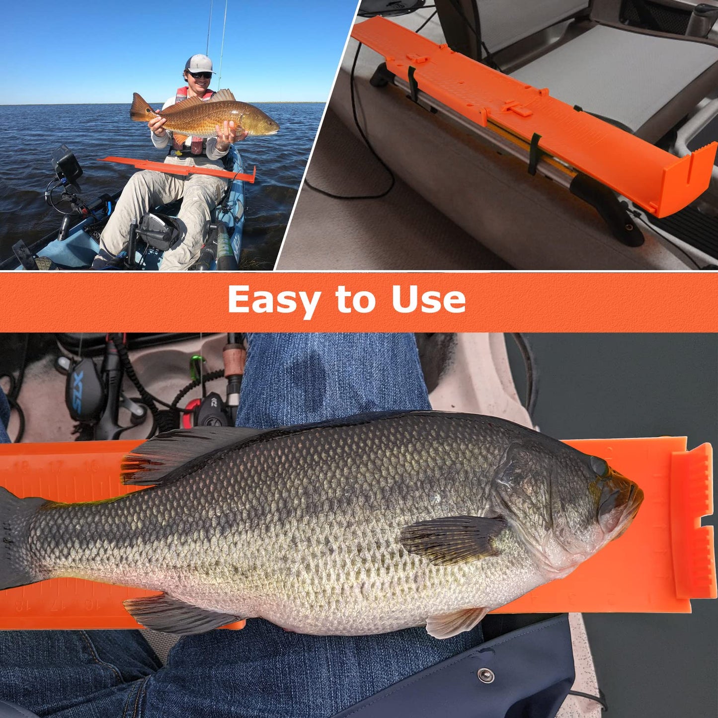 Haxrotin Fish Measuring Board Foldable, Compact Folding Fish Ruler for Boat, Unfolded 36 Inches Bump Board Fishing Ruler Folded to 12 Inches