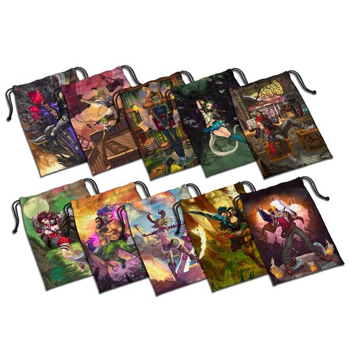 Middara Adventurer Tuck Bags - Compatible with Middara Unintentional Malum: Act 1 Board Game - Oversized Pouches for JRPG Table Games - Interactive Fantasy Board Game Accessories - (10 Pack)