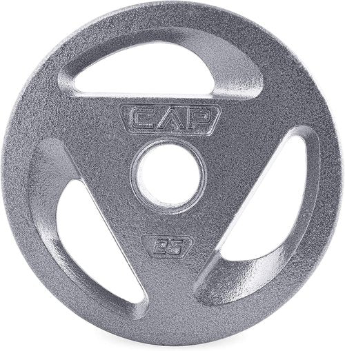 CAP Barbell 2-Inch Olympic Grip Weight Plates, Single, Gray, Various Sizes