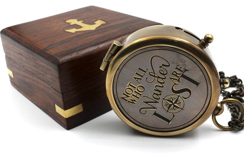 NOT All Engraved Personalized Antique Brass Compass – Son Birthday Gifts, Graduation Day Gifts, Confirmation Gifts, Baptism & Stocking Stuffer for Son