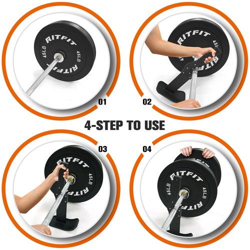RitFit Barbell Jack Deadlift Stand Bar With Non-slip Handle and Base, 660LB Capacity, Metal, Standard Finish