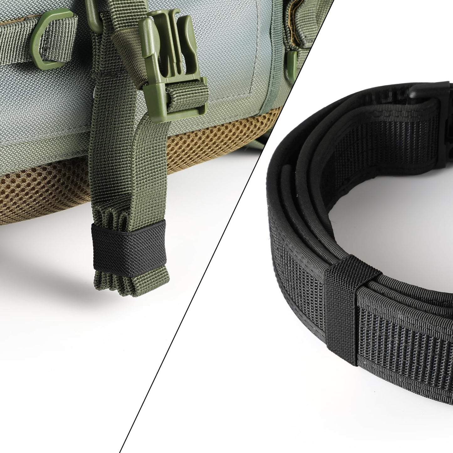 FRTKK 10 Pcs Elastic Belt Keepers Strap Organizers Web Belt Loop Stays Backpack/Harness Straps Holder Retainer Band for 1.5" -2" Wide Belts/Straps (Black)