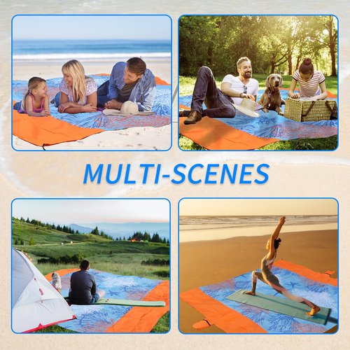 NewDoar Beach Blanket Sandproof Extra Large for 1-3 Adults / 1-8 Adults Sand Free Beach Mat Picnic Blanket Waterproof Oversized Lightweight Picnic Mat for Camping Hiking Beach Travel-1-8person