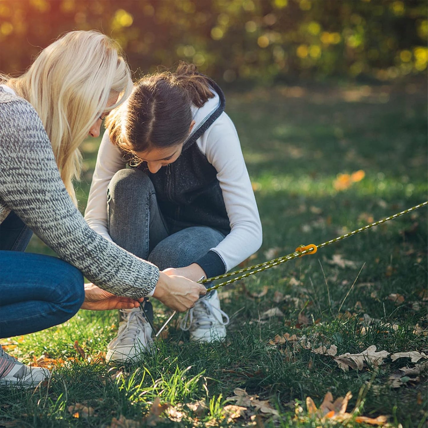 GEERTOP 6 Pack 5 mm Guy Lines Ultralight Tent Cords with Aluminum Adjuster Tensioner Outdoor Camping Guylines Ropes for Tent Tarp, Canopy Shelter, Climbing, Hiking Backpacking Survival Gear