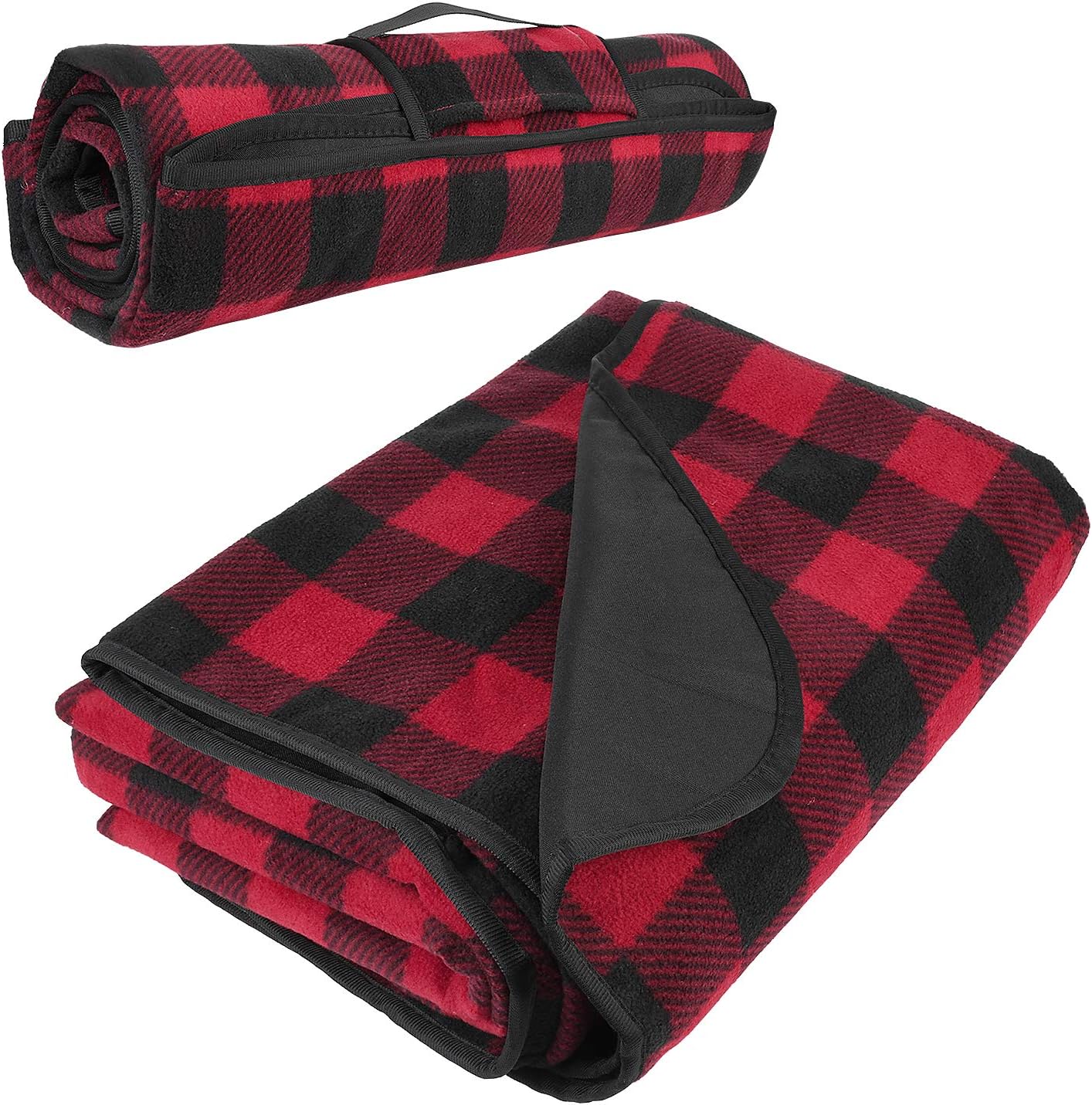 Tirrinia Large Waterproof Outdoor Blanket, Soft Warm Windproof Stadium Blanket with Sherpa Fleece and Foldable for Outdoor Sport, Baseball, Football, Beach, Concerts, Car