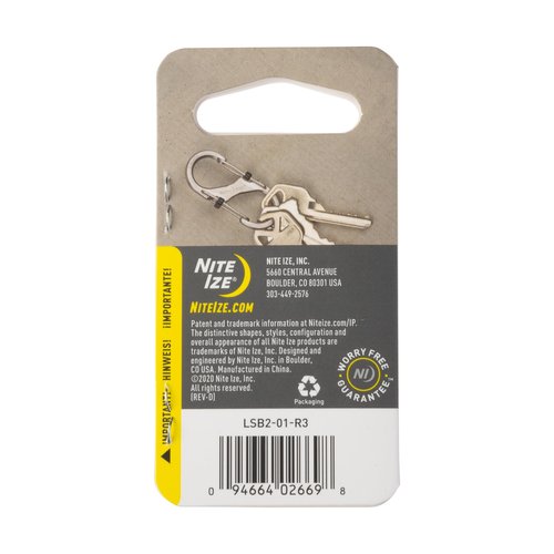 Nite Ize S-Biner SlideLock Stainless Steel - Secure Key Holder Carabiner with SlideLocks - Key & Keychain Organizer - Lockable Carabiner for Daily Use - Size 2, Black (5 Pack)