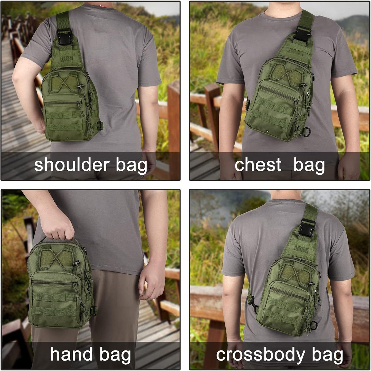 Tactical Waterproof Sling Backpack - Molle Crossbody Chest Bag for Outdoor EDC