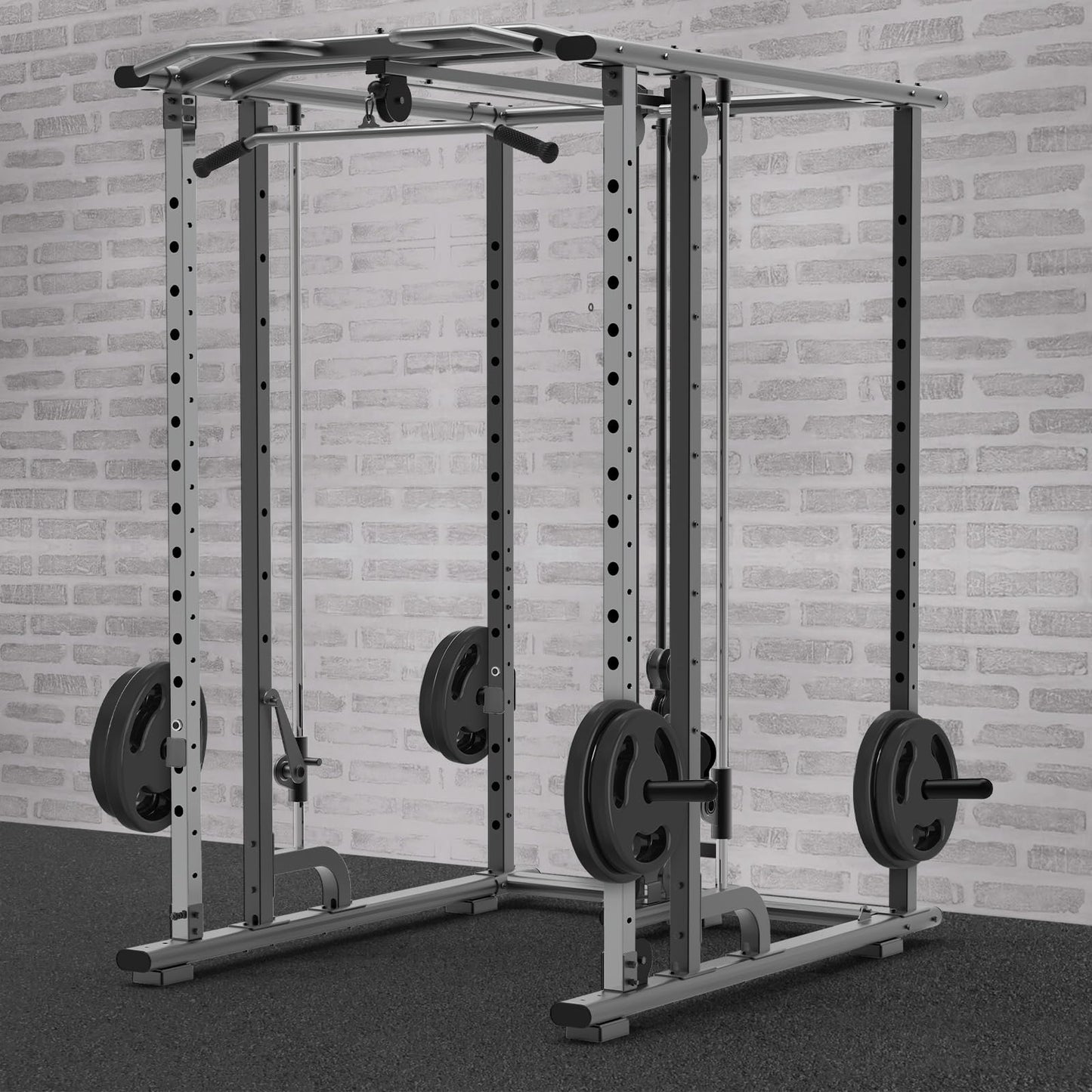 Kipika Weight Plate Holder for 3x3 Power Rack - Heavy Duty Steel Storage Rack for Olympic 2" Weight Plates - Fits 3x3 Power Rack with 1" or 5/8" Hole - Holds up to 300 lbs. per Rack - Set of 2