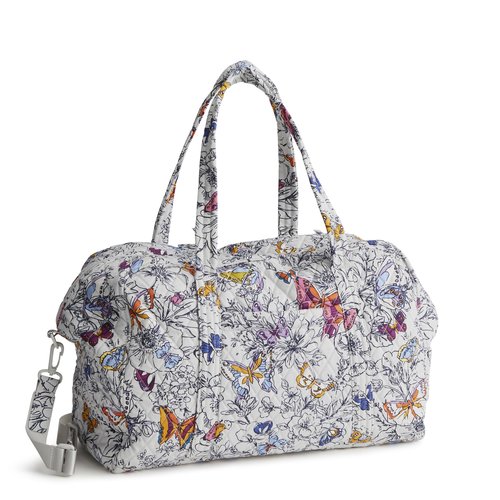 Vera Bradley Women's Miramar Weekender Travel Bag - Premium Cotton, Wing + Bloom, One Size