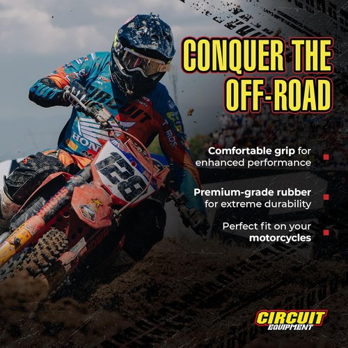 CIRCUIT EQUIPMENT - Jupiter Motorcycle Handlebar Grips Jupiter - Non-Slip Rubber Grips with Italian Full-Diamond - Enhances Safety and Durability
