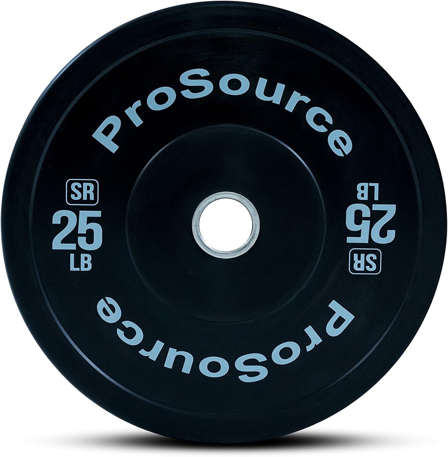 ProsourceFit Solid Rubber Bumper Plates (Sold Individually) with Steel Insert, 25lb, Power Lifting, Strength Training