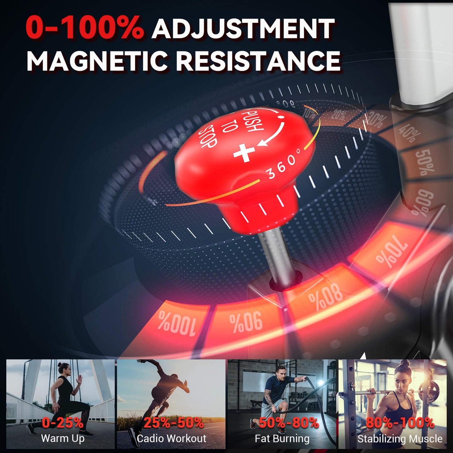 Exercise Bike, WENOKER Stationary Bike for Home, Indoor Bike with Whisper Quiet, Heavy Flywheel and Upgraded Digital Display