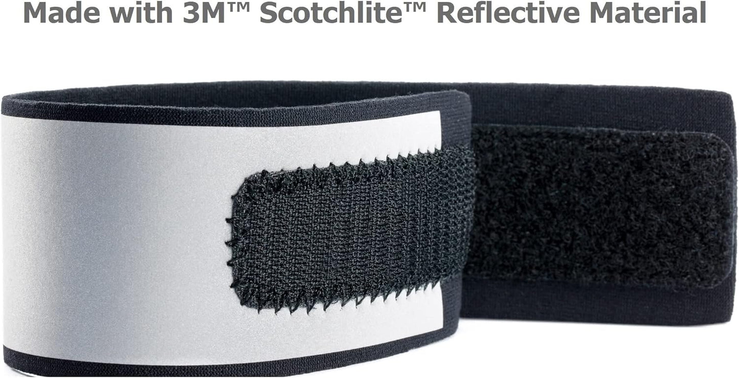 Reflective Ankle Bands - Impressive 1,000+ Foot Visibility with Very Large Reflective Area for Safety During Nighttime - Bright, Comfortable, Neoprene - Straps for Biking, Running and Walking