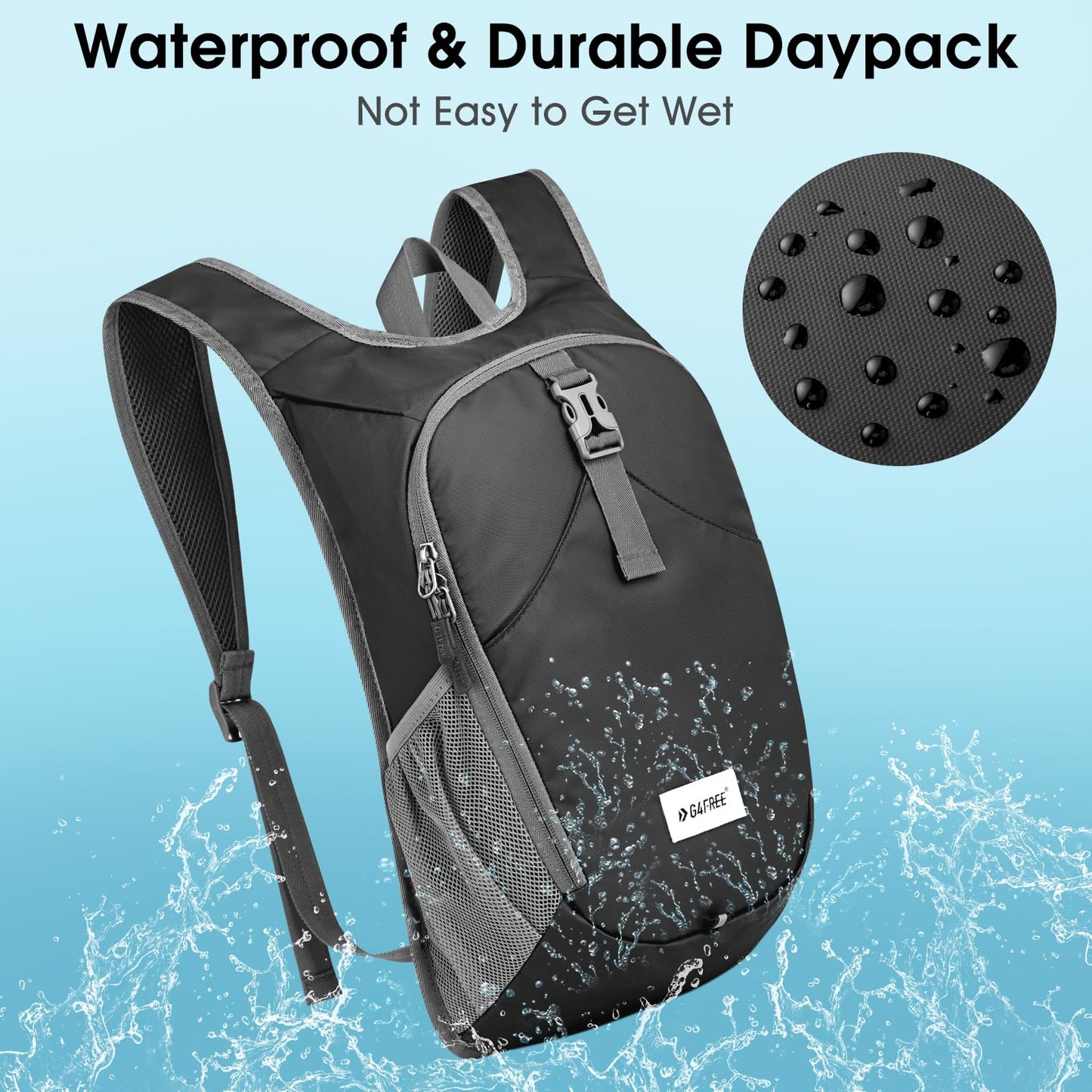 G4Free 10L Hiking Backpack, Lightweight Small Hiking Daypack Small Outdoor Travel Foldable Shoulder Bag