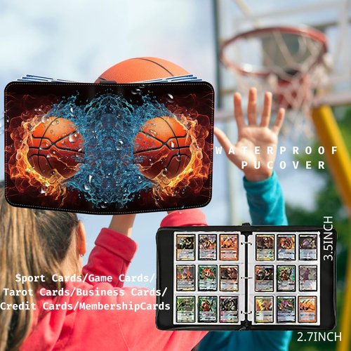 CHIMORY 2025 Basketball Card Binder Trading Binder Holder 900 Pockets, Fits 900 Cards with 50 Removable Pages, Basketball Card Gifts Collector Album with Zipper Storage Display Case