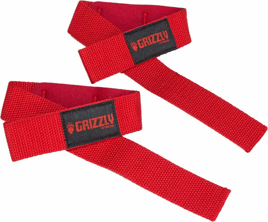 Grizzly Fitness Padded Lifting Straps | One Size | Lifting Wrist Straps for Weightlifting & Powerlifting | Gym Strap for Grip Strength & Stability Support | Reduces Slipping | Doesn't Dig Into Hands