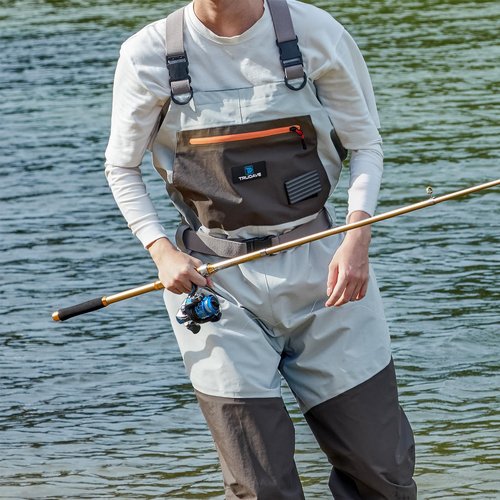 Trudave Fishing Waders, Waterproof Chest Waders for Men & Women, Lightweight Insulated Stockingfoot Waders Breathable Fly Fishing Waders for Fishing Hunting