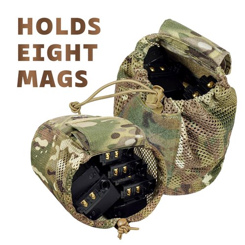 Dump Pouch Tactical Molle Mesh Pouches,Lightweight Range Compact Micro Drawstring Foraging Roll Up Foldable Recovery Ar Mag Tool Pack,EDC Drop Net Storage Belt Bag.… (MK)