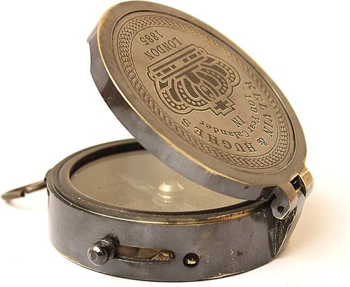 Brass Compass Vintage Finish Kelvin Hughes 100 Year Calendar Compasses Lid Compass Directional & Navigational Tool