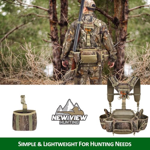 NEW VIEW Hunting Fanny Waist Pack for Men, Camo Waist Bag for Hunter, Backpack with Rifle, Shotgun, and Bow Holder (Upgrade)