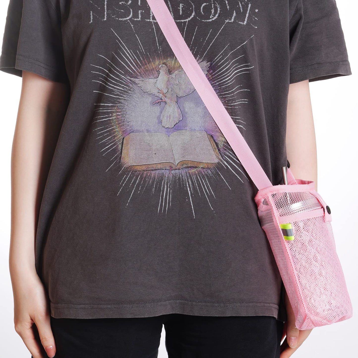 3Pcs Water Bottle Holder with Strap Water Bottle Carrier with Adjustable Shoulder Strap Water Bottle Sling Bag for Outdoor Hiking Camping Walking Travel Water Bottle Sleeve, Black, Dark Blue and Pink