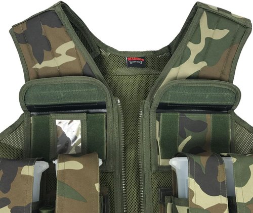 Maddog Tactical Paintball Battle Vest - Woodland Camo