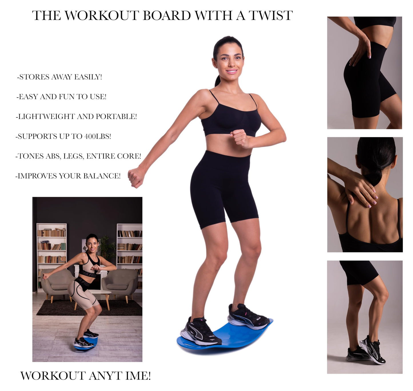 FITIUM Balance Boards Yoga, Fitness Board, Workout Balance Board Sports, Twist Board for Workout, Gym Sports, Balancing Exercises, Dancers, Stability Training Twisting, Exercise Abs Arms Legs,Blue