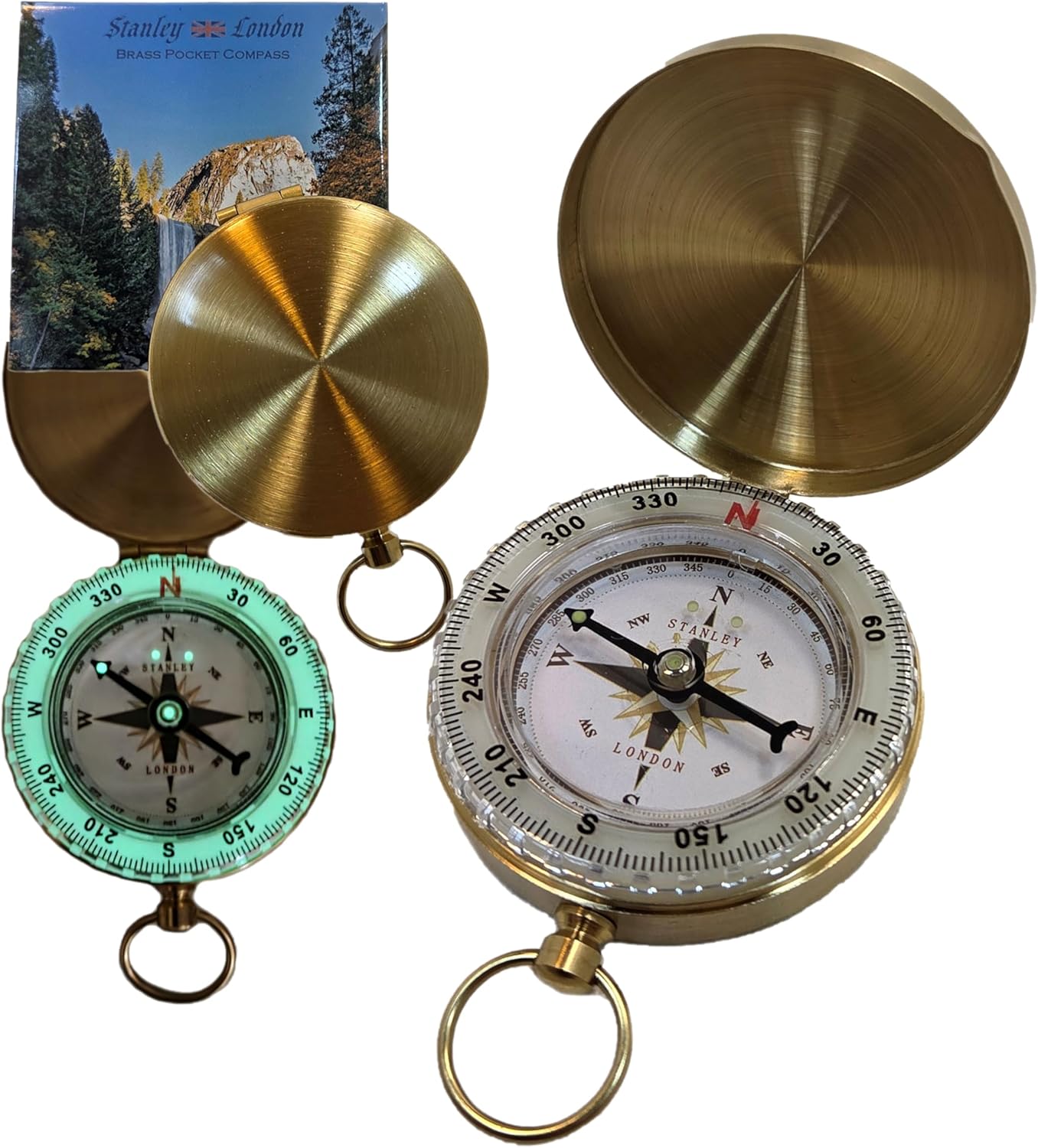 Glow in The Dark Brass Pocket Compass – Waterproof Navigation Tool for Camping, Hiking, Backpacking, Orienteering, Hunting, Survival Gear, Outdoor Safety & Adventure Gift